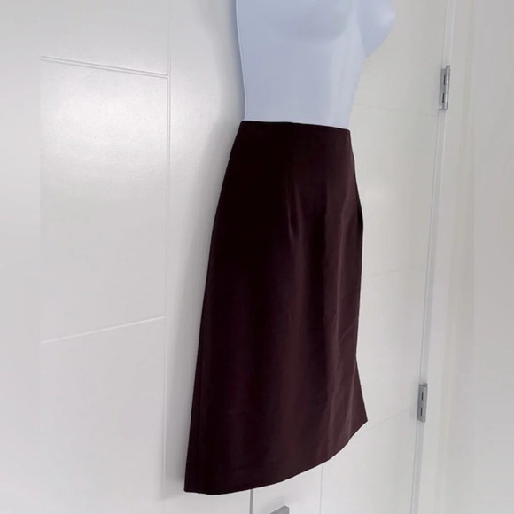 Louben/ Vintage/ Eggplant midi skirt/ Wool  mix/ Pleated/ Size US 2 - Picture 4 of 9